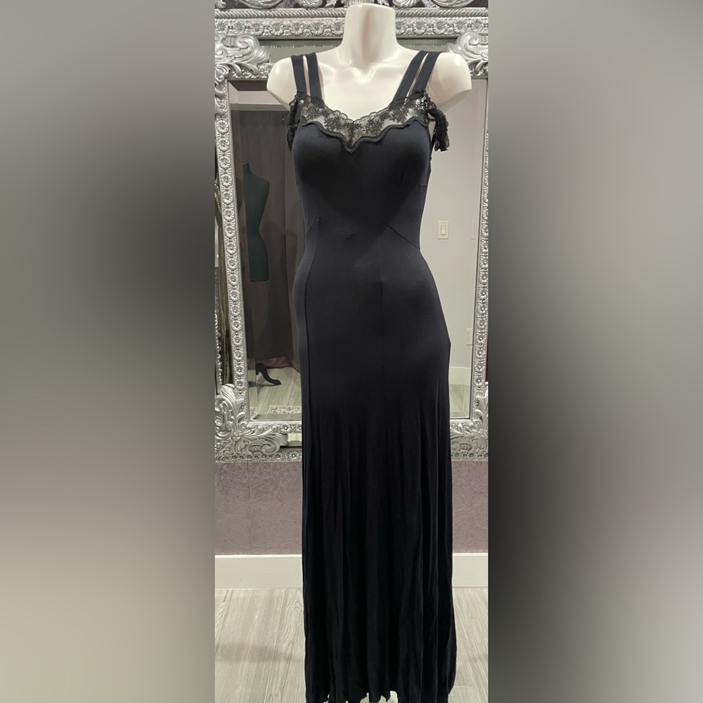 Free People Ruffle Skirt Soft Black Maxi Dress